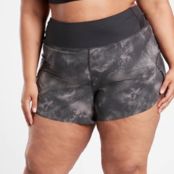 New athleta Printed Run With It 3.5" Shorts Plus Size 3X in Nebula Black - Picture 1 of 2